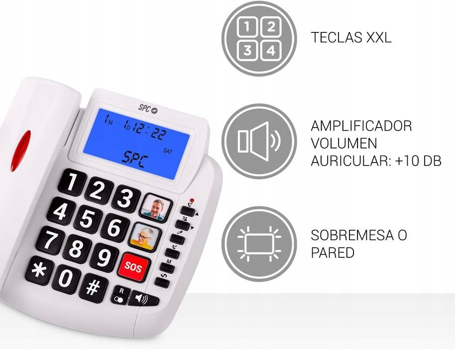 spc 3296b komfortowy telefon głośnomówiący z 2 dużymi klawiszami opis