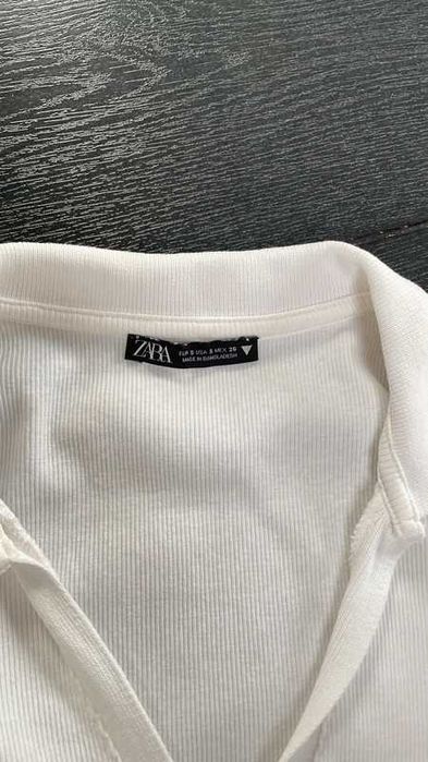 Crop top polówka zara S biała polo