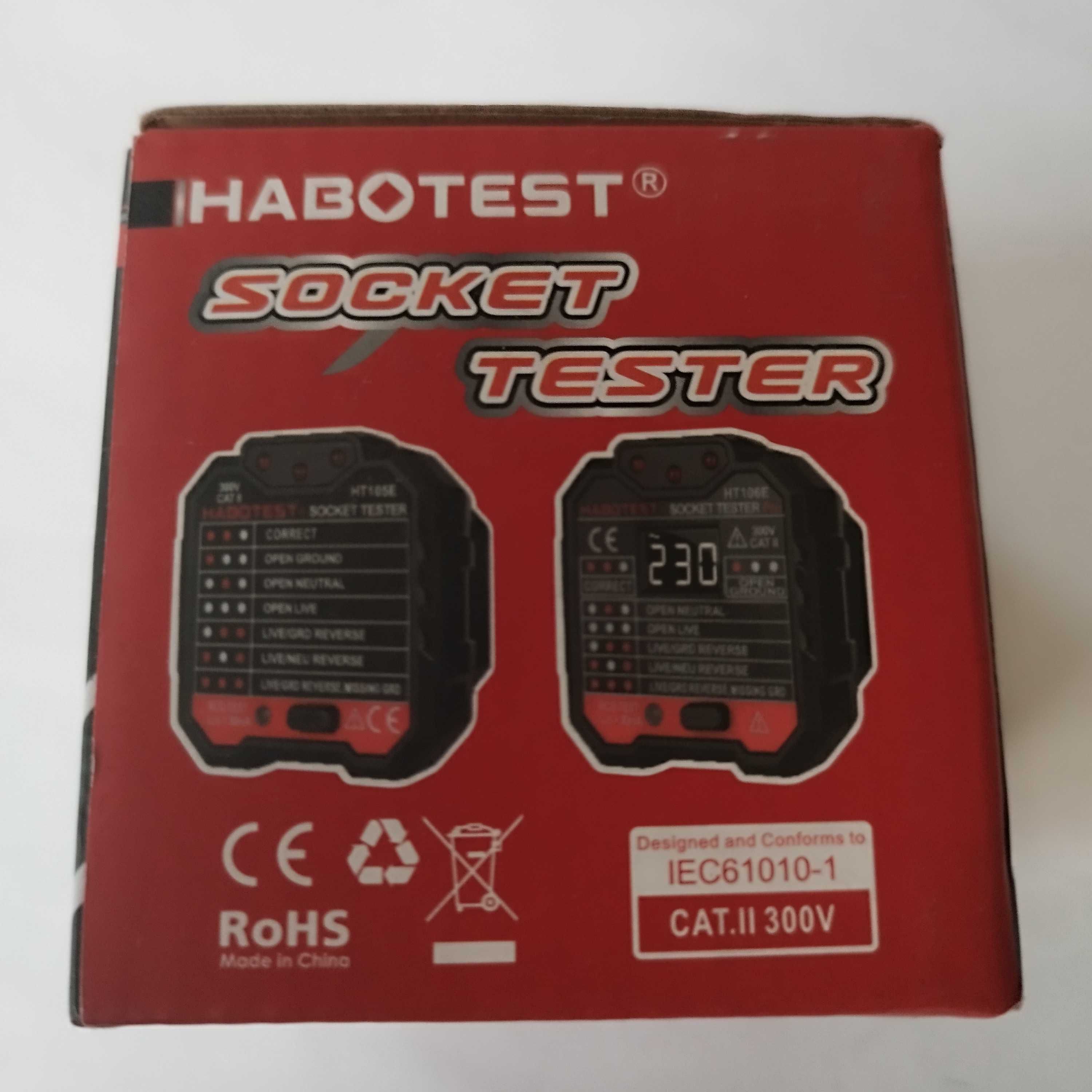 Tester gniazd gniazdek elektrycznych z wyświetlaczem LCD