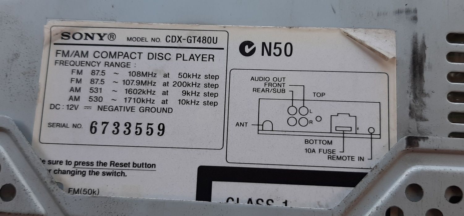 Sony CDX GT 480 U