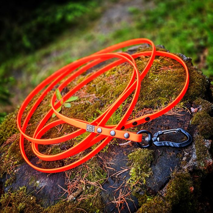 Smycz 3,5m x 10mm Pomarańcz Neon Karabińczyk Alu 14g