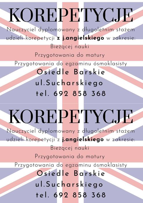 Korepetycje z 25 letnim doświadczeniem - JĘZYK ANGIELSKI