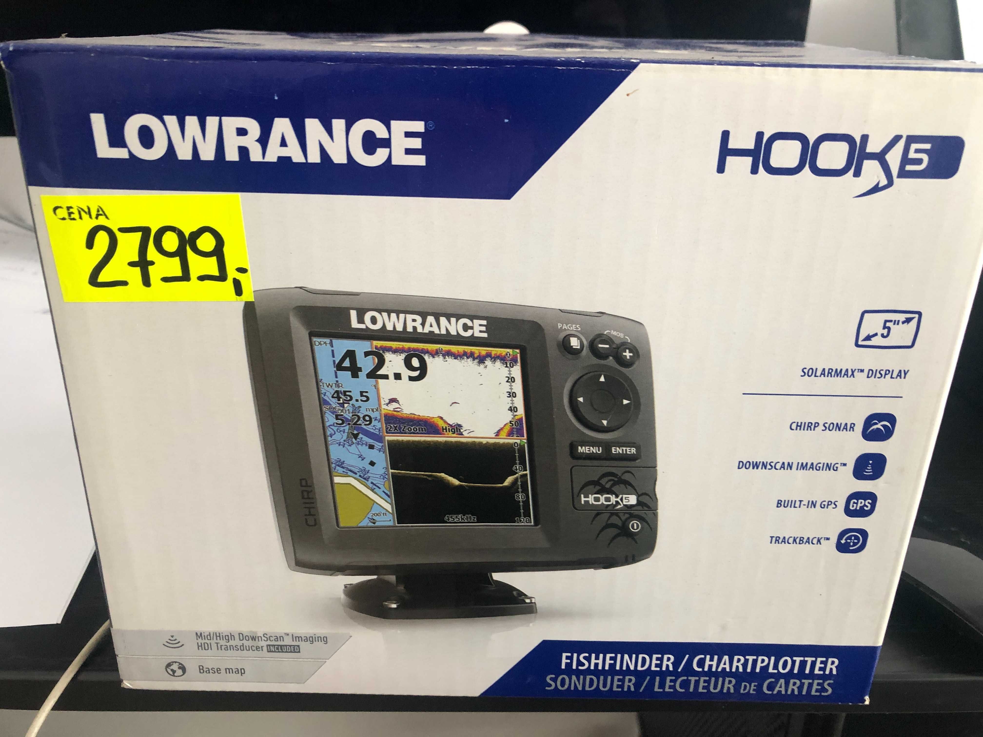 Echosonda Lowrance Hook 5 + akumulator + pokrowiec stan jak nowy