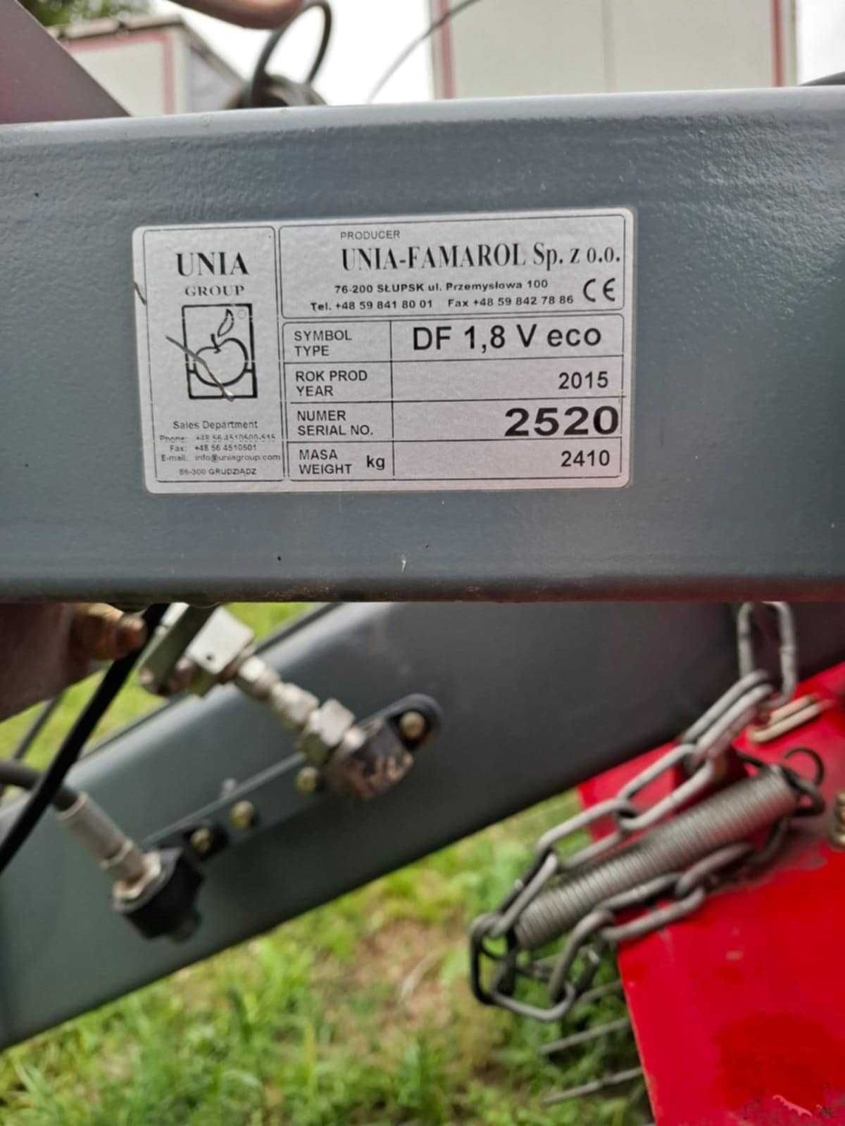 Prasa rolka UNIA Famarol DF 1,8 VECO, OPONA Bizon Sortownik Krukowiak