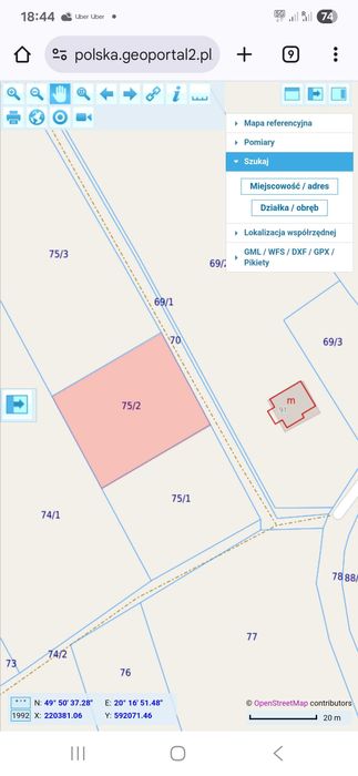 Działka budowlana 12ar Łapanów Boczów