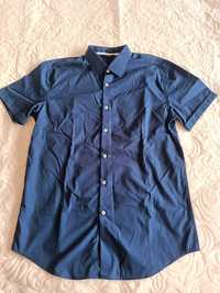 Рубашка OSTIN темно-синяя, короткий рукав, размер L