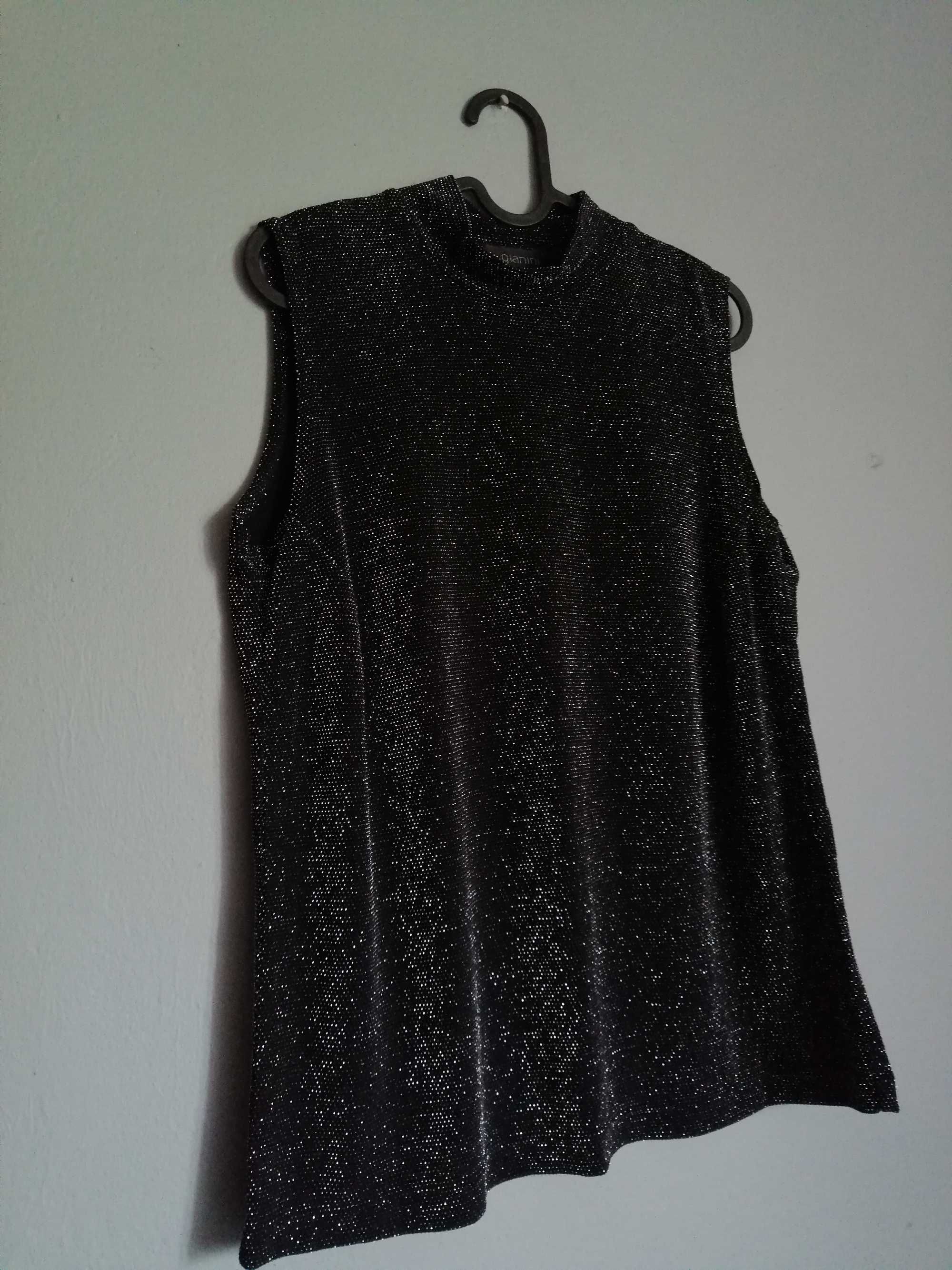 Brokatowa bluzka półgolf top halter XL