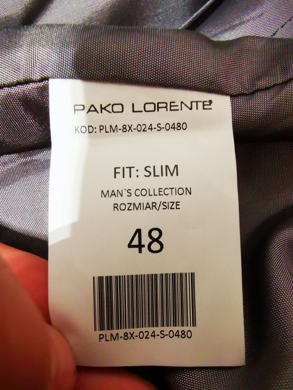 Garnitur granatowy z fakturą Pako Lorente Super Slim