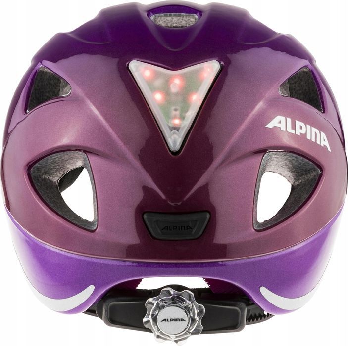 kask rowerowy dziecięcy alpina ximo flash berry gloss 47-51 cm led