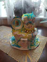 Торт з памперсів в "Українському стилі"