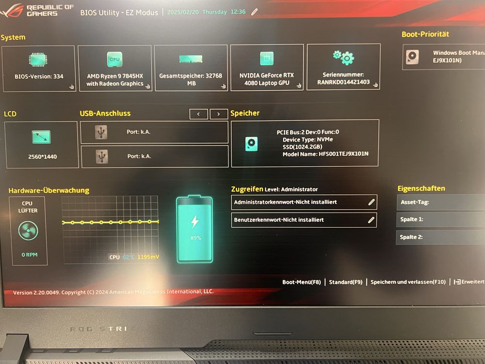Игровой Asus G733 Qhd 240hz Ryzen 9-7845hx Rtx 4080-12g ddr5-32 ssd 1t