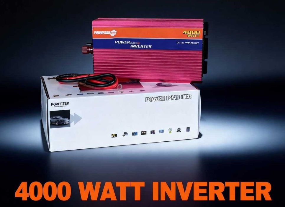 АКЦИЯ! Инвертор автомобильный 12V–220V 4000 Вт, защита и плавный старт