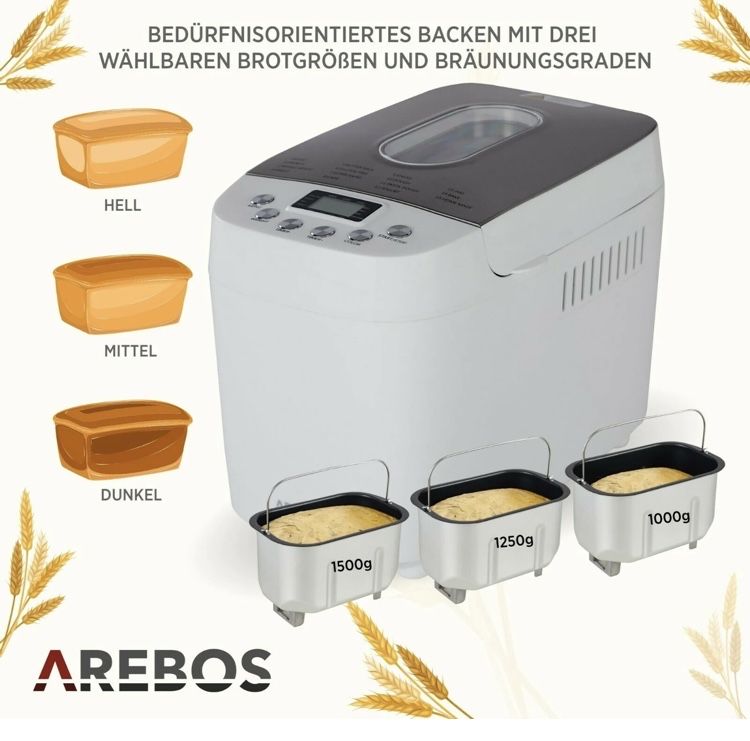 Wypiekacz do chleba 1500g z 15 programami wyswietlacz LCD 850W NOWY