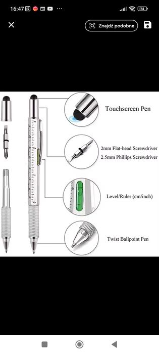 Nowe urządzenie wielofunkcyjne długopis śrubokręt poziomica