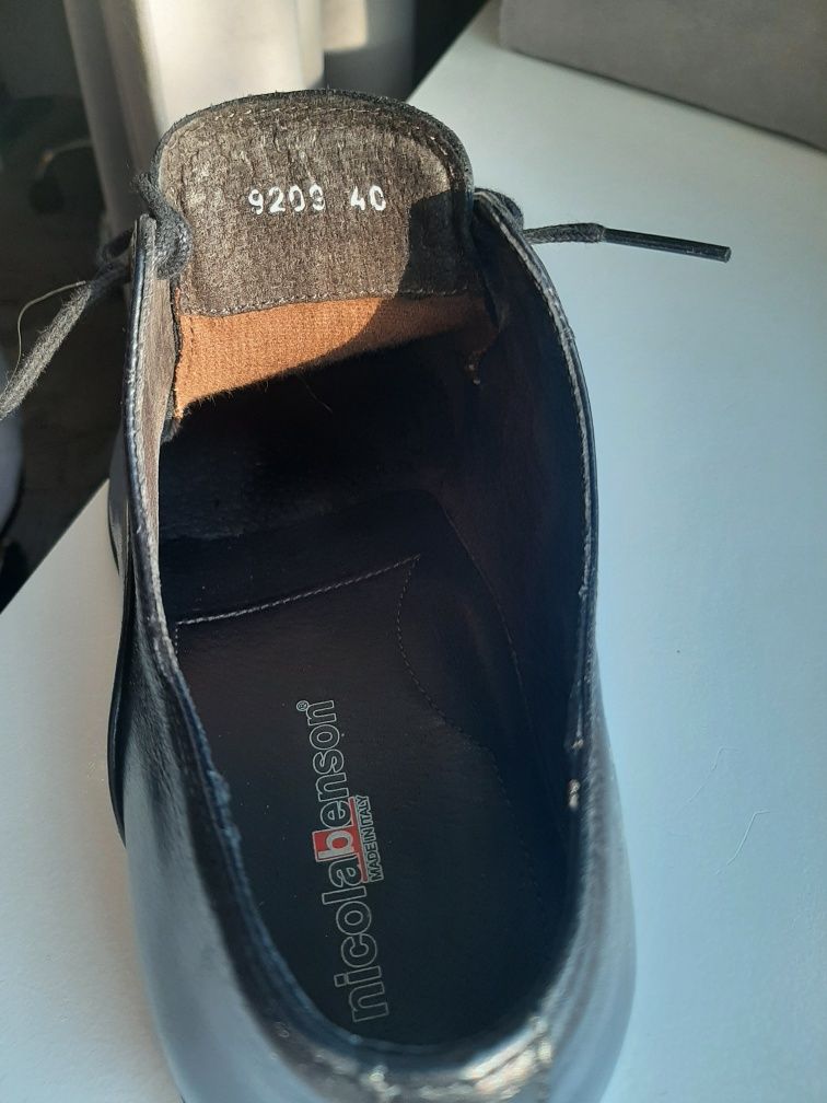 Кожаные туфли NicolaBenson 40 р. (Made in Italy)