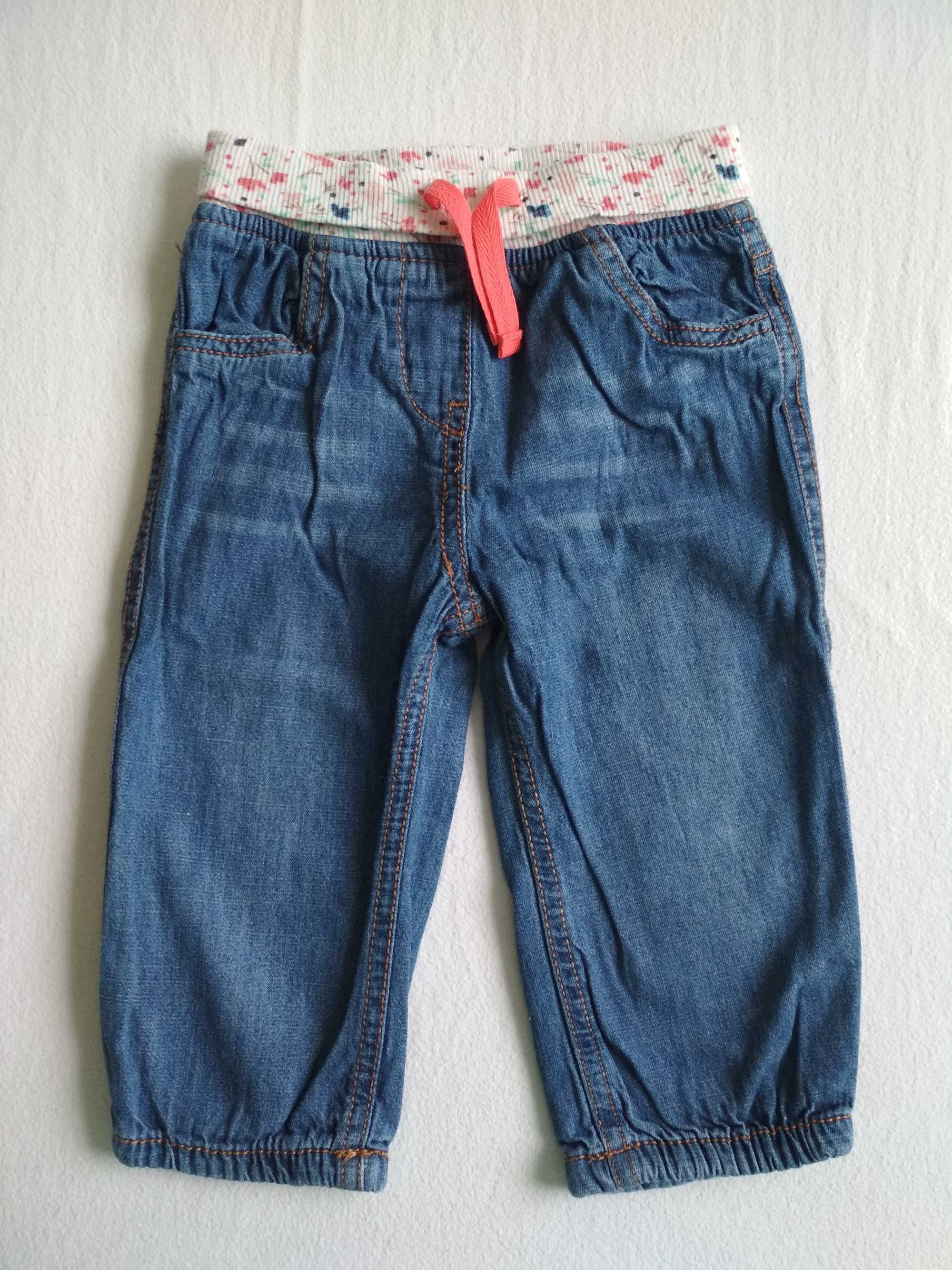 Spodnie jeansowe na podszewce F&F 9-12m / 80cm