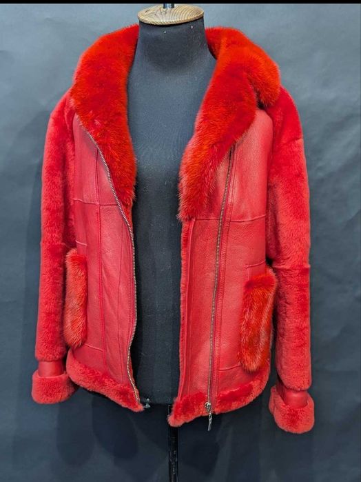 Дублянка,. Мутон + норка Довжина  спинці 59. по плечу до низу рук. 75