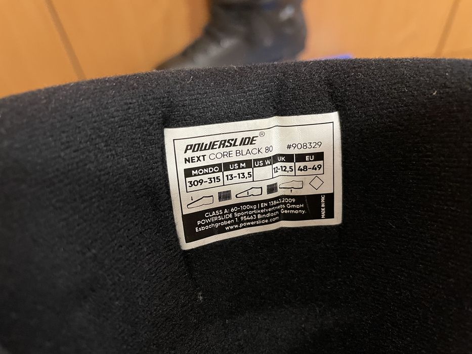 Роликові ковзани POWERSLIDE NEXT CORE BLACK 80 розмір 48-49