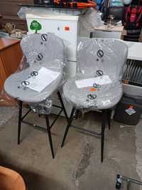 Hoker krzesło barowe szare metalowe nogi Mocne