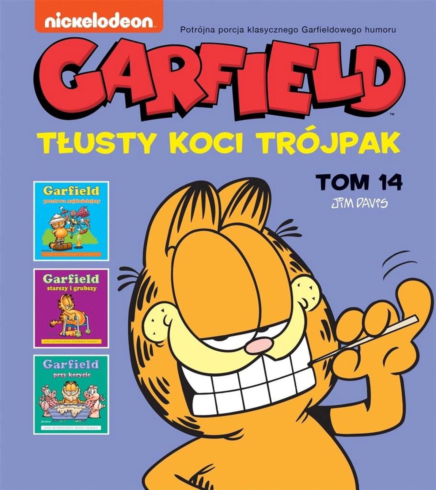 Garfield T.14 Tłusty koci trójpak Egmont Jim Davis, Jim Davis, Piotr