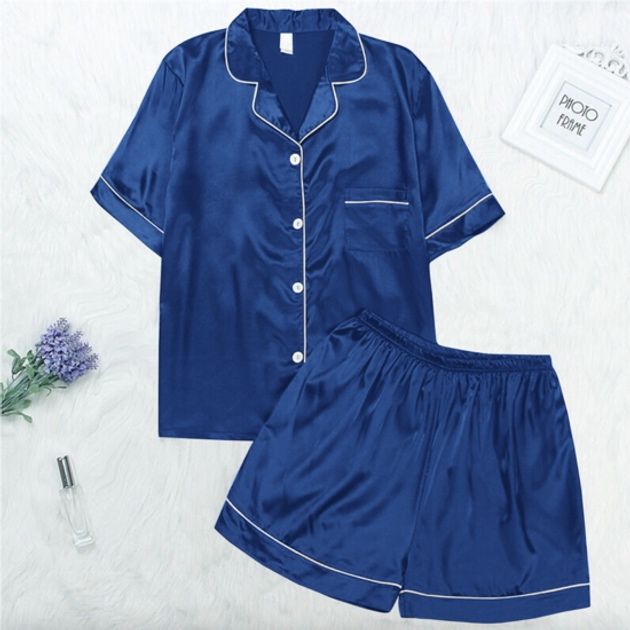 Шовкова атласна піжама, піжамний костюм шорти сорочка