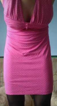 Sukienka obcisła dopasowana bandażowa piżama sexi sexy różowa