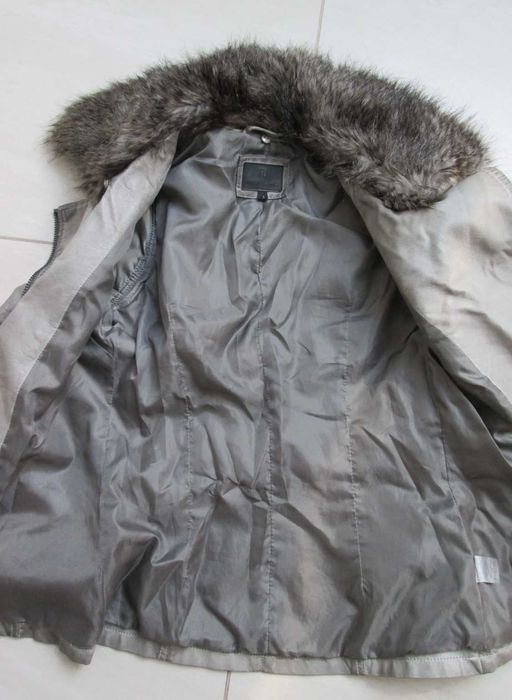 River Island kurtka skórzana szara  eco skóra 6 XS XXS