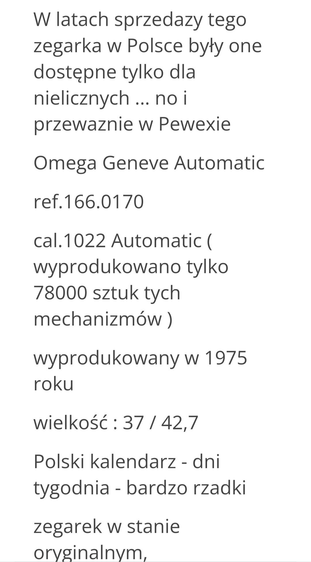Kultowa Omega Genewa Automatic 1975.