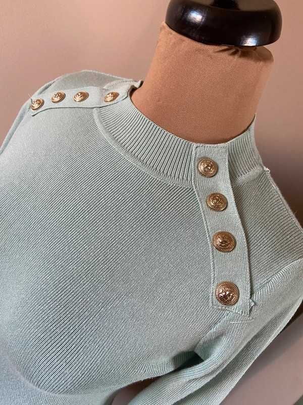 Drole de copine sweter pastele golf turkus mieta s m 36 38 basic