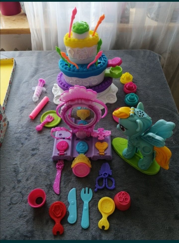 Duży Zestaw PLAY DOH - Tort, Księżniczka Zosia, Rainbow Dash