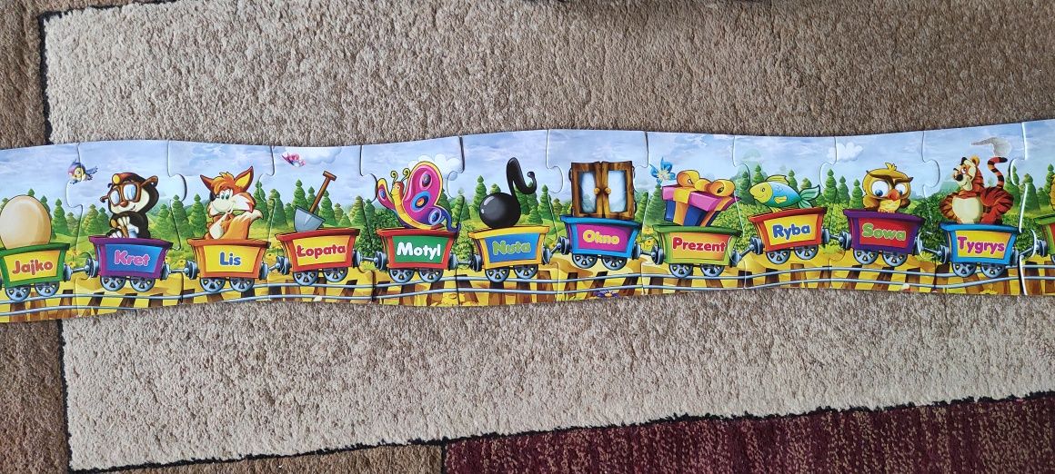 Gra małpki, puzzle pociąg i auta 2