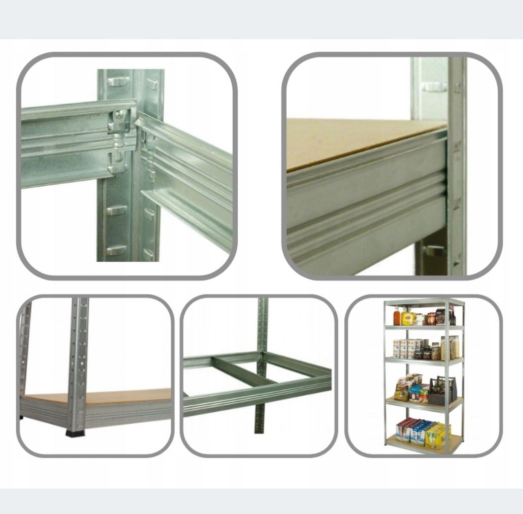 Regał metalowy ocynk magazynowy garażowy HELIOS 213x120x30 6x275kg