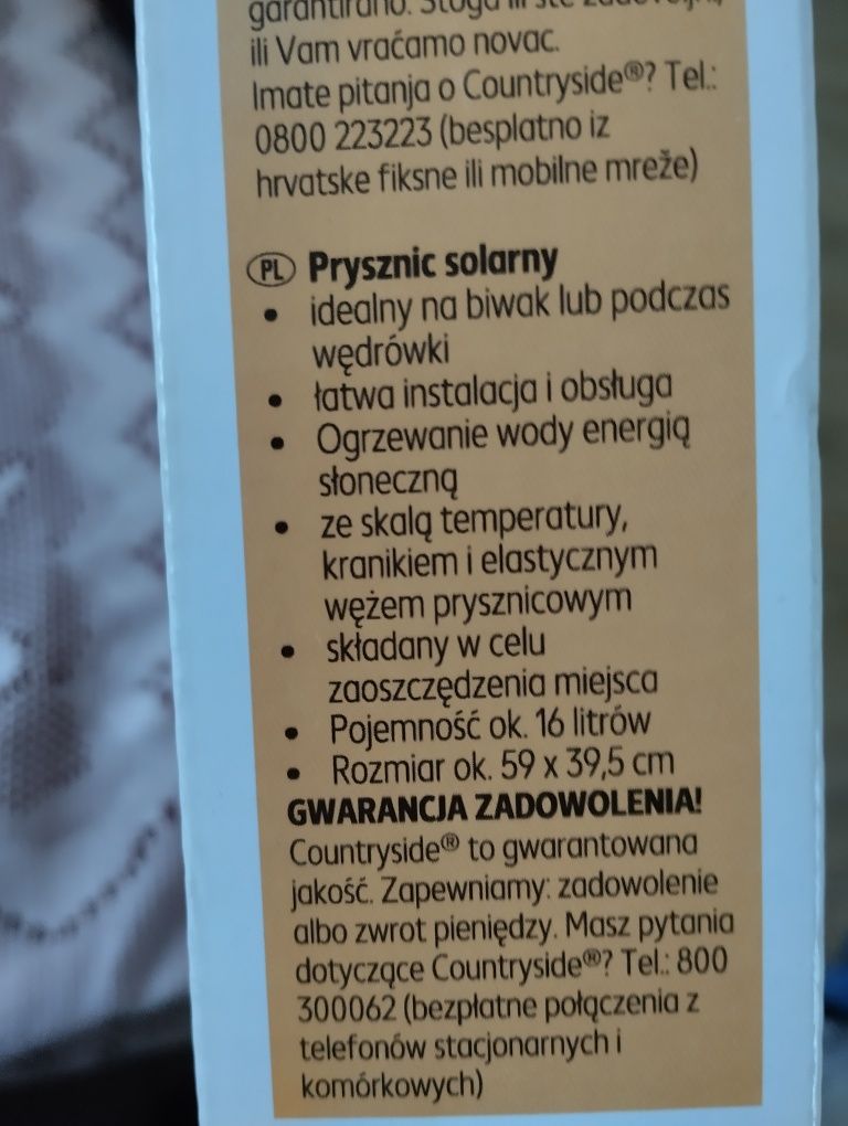 Prysznic solarny turystyczny