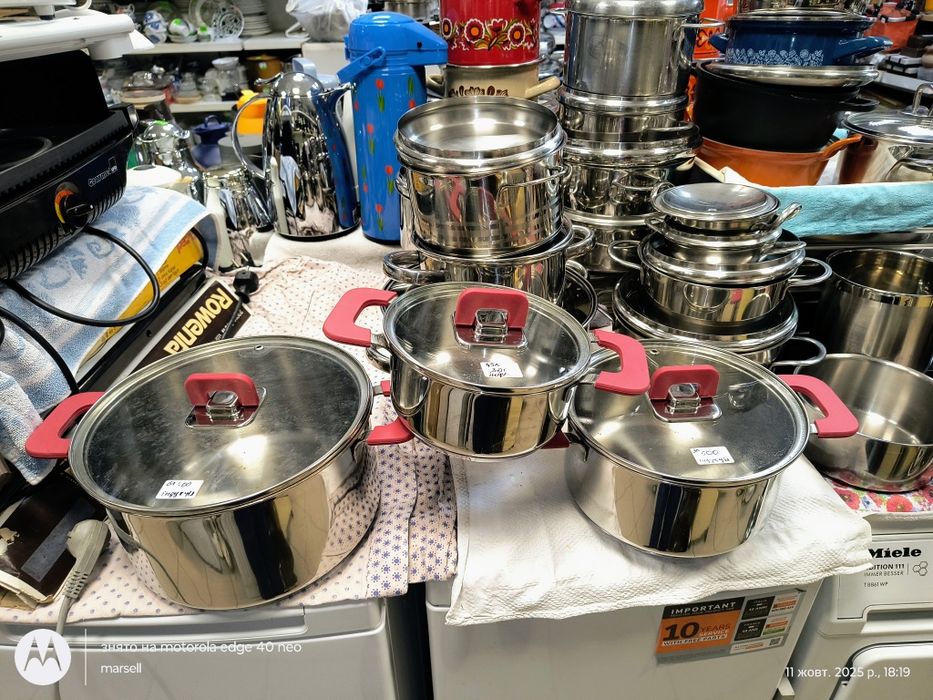 Кастрюля з нержавіючої сталі для газової  електро та індукційної плити