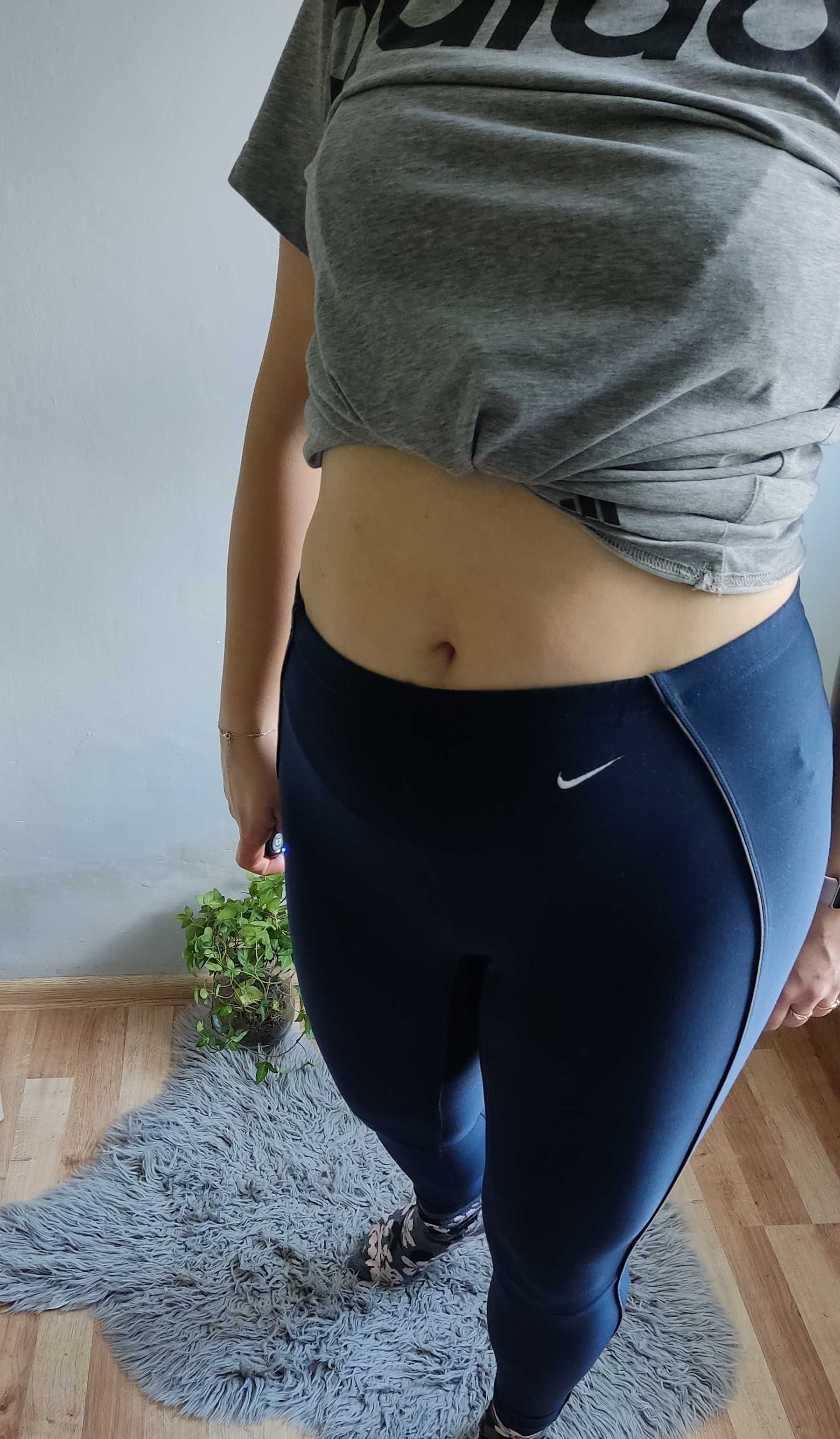 Nike legginsy damskie treningowe granatowe do biegania na siłownię M