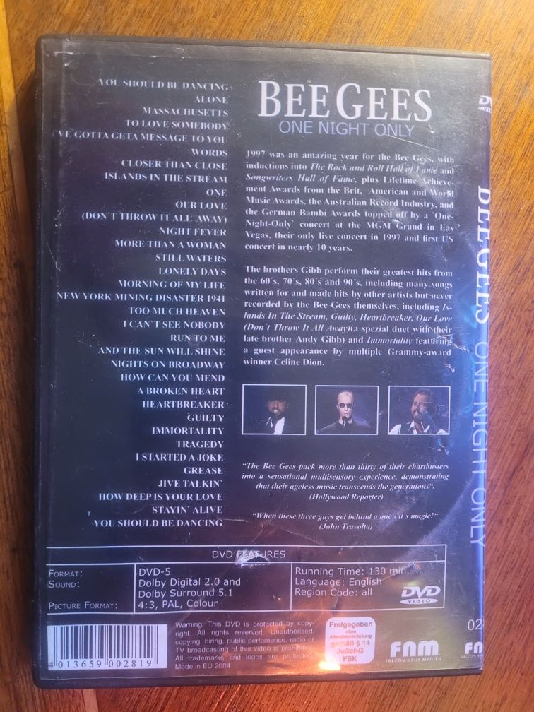 DVD Bee Gees - One Night Only / Live/ 1998 FNM unofficial