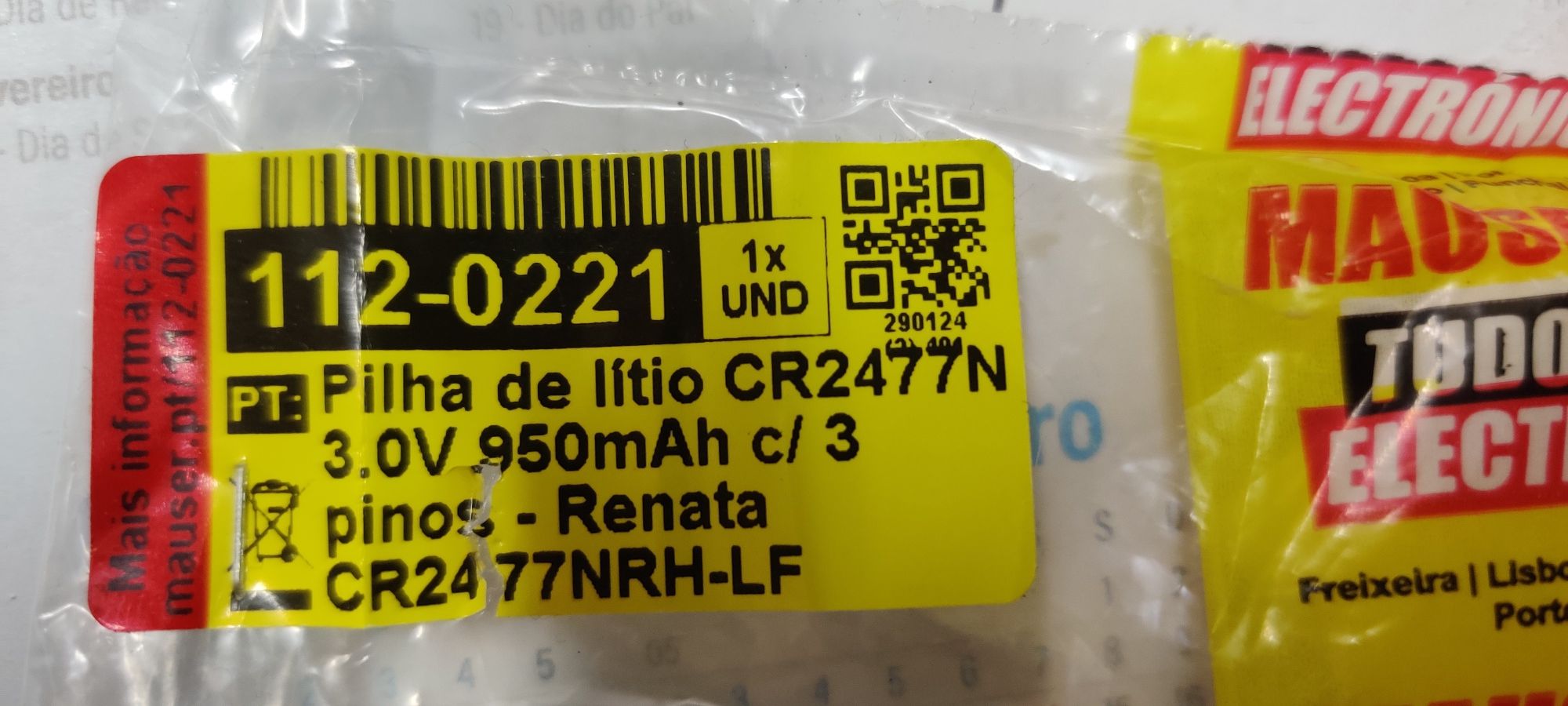 Bateria 2477 3v Via Verde