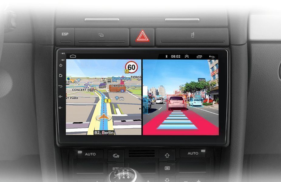 Radio 2DIN 9" Wireless CarPlay Android Auto Navi GPS Audi A4 B6/B7 PL