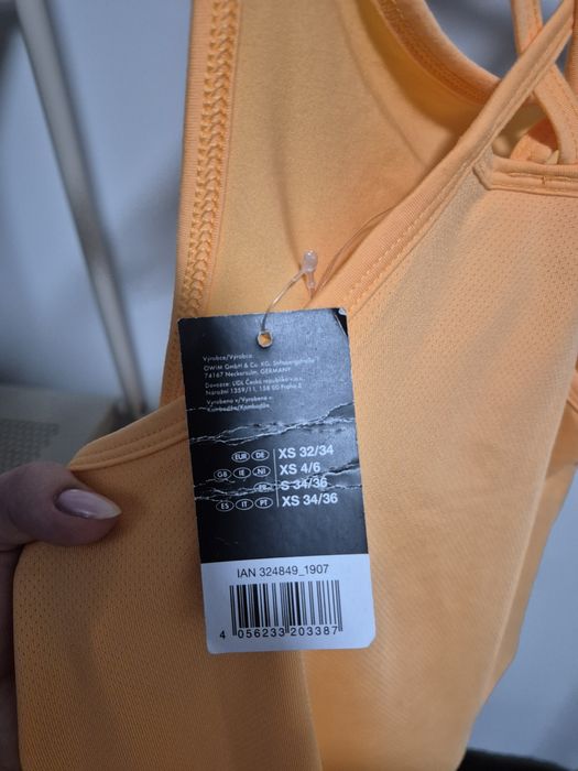 Sportowy top Crivit XS  Morelowy / pomarańczowy – nowy z metką! Bluzka