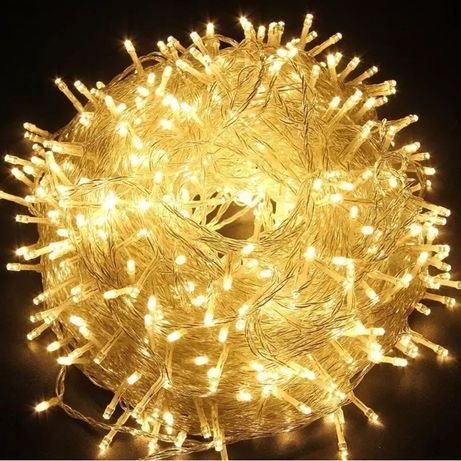 Lampki  500 LED 32 m ozdobne dekoracyjne choinkowe biały ciepły złoty
