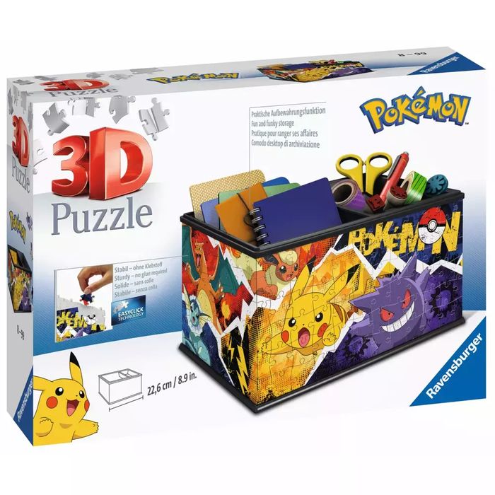Puzzle 3D 216 elementów. Szkatułka Pokemon. Ravensburger