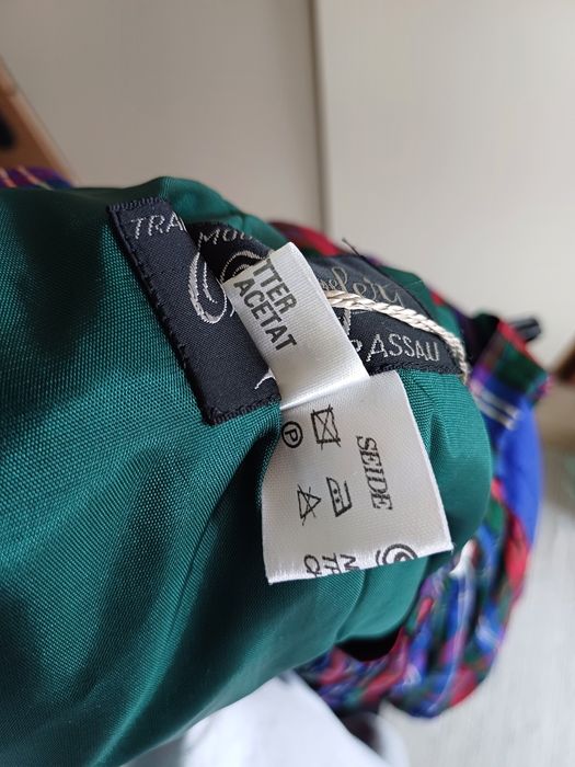 Tafta jedwabna Otto Hofer Grassau 42 XL spodnica maxi długa vint
