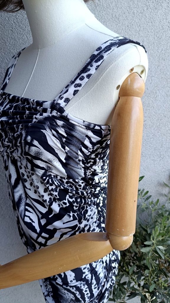 Sukienka w motyw panterki S M biust 39-46x2 animal print mini impreza