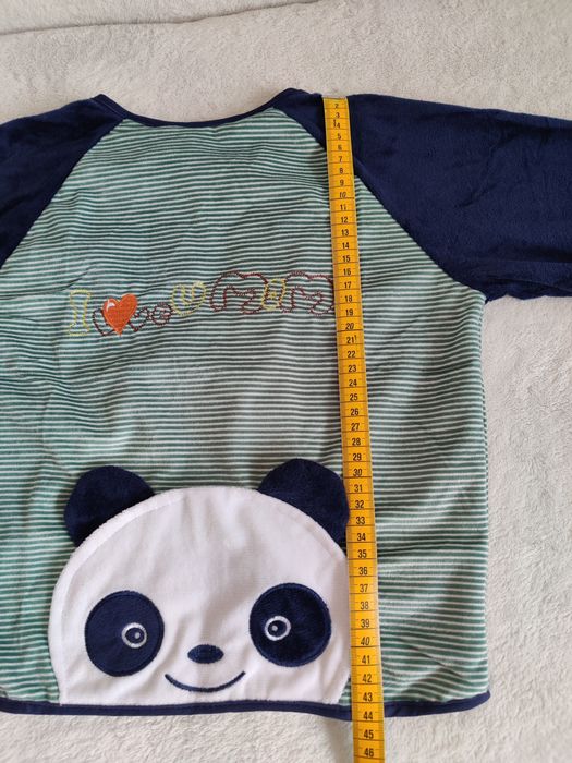 Śliniak na długi rękaw bluzka panda z uszami ściągacze