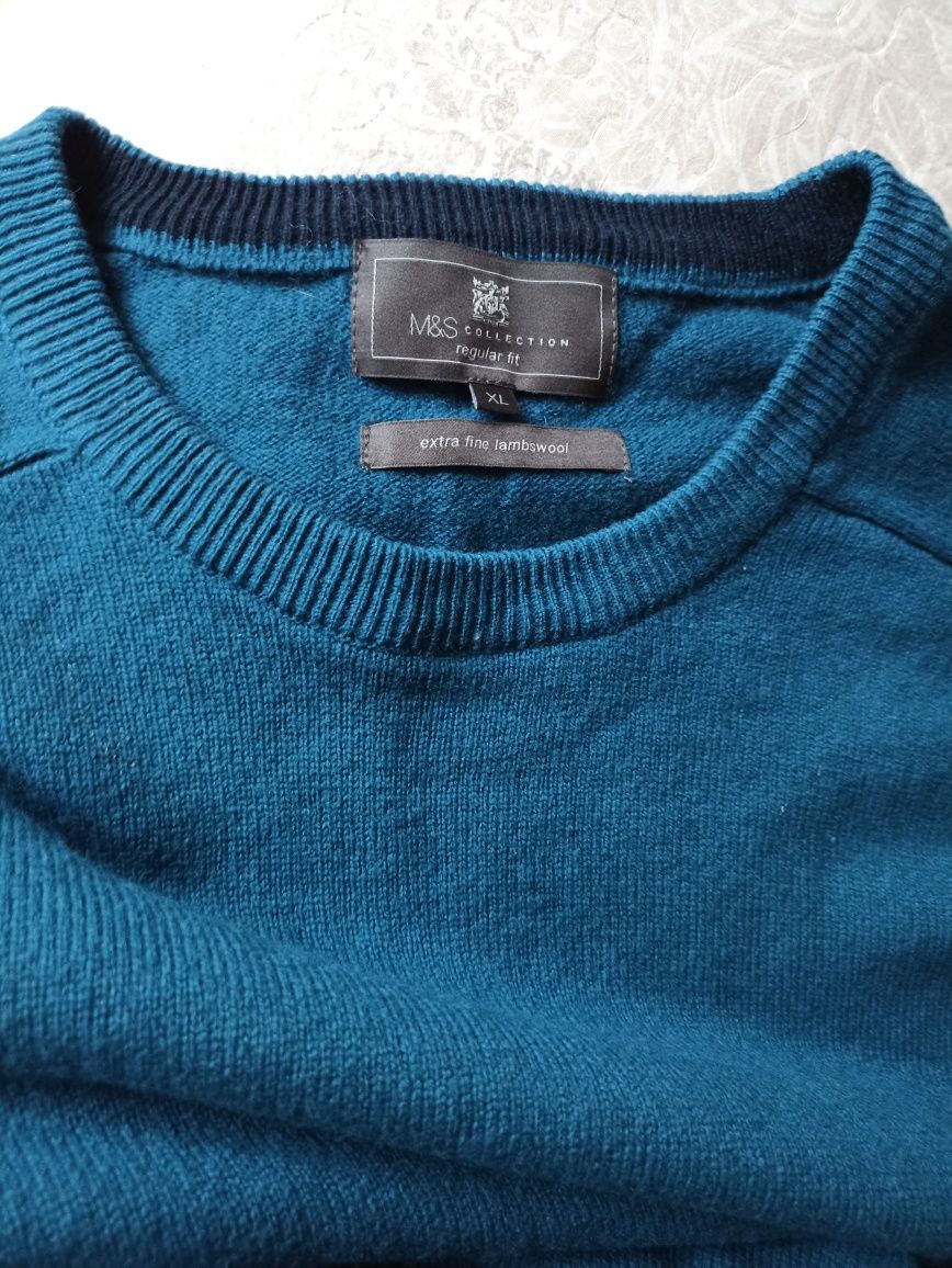 джемпер M&S Collection, батал, якісна тонка вовна,
рукав реглан, колір