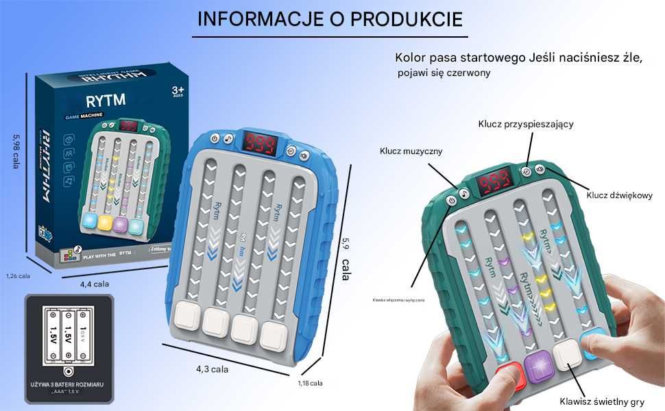 Rhythm Automat do gier rytmicznych Quick Push konsola muzyczna fidget