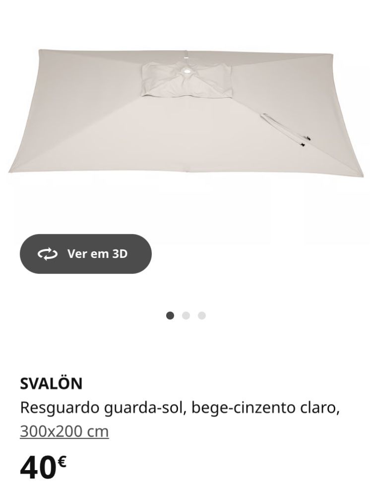 Resguardo de chapeu de sol ikea