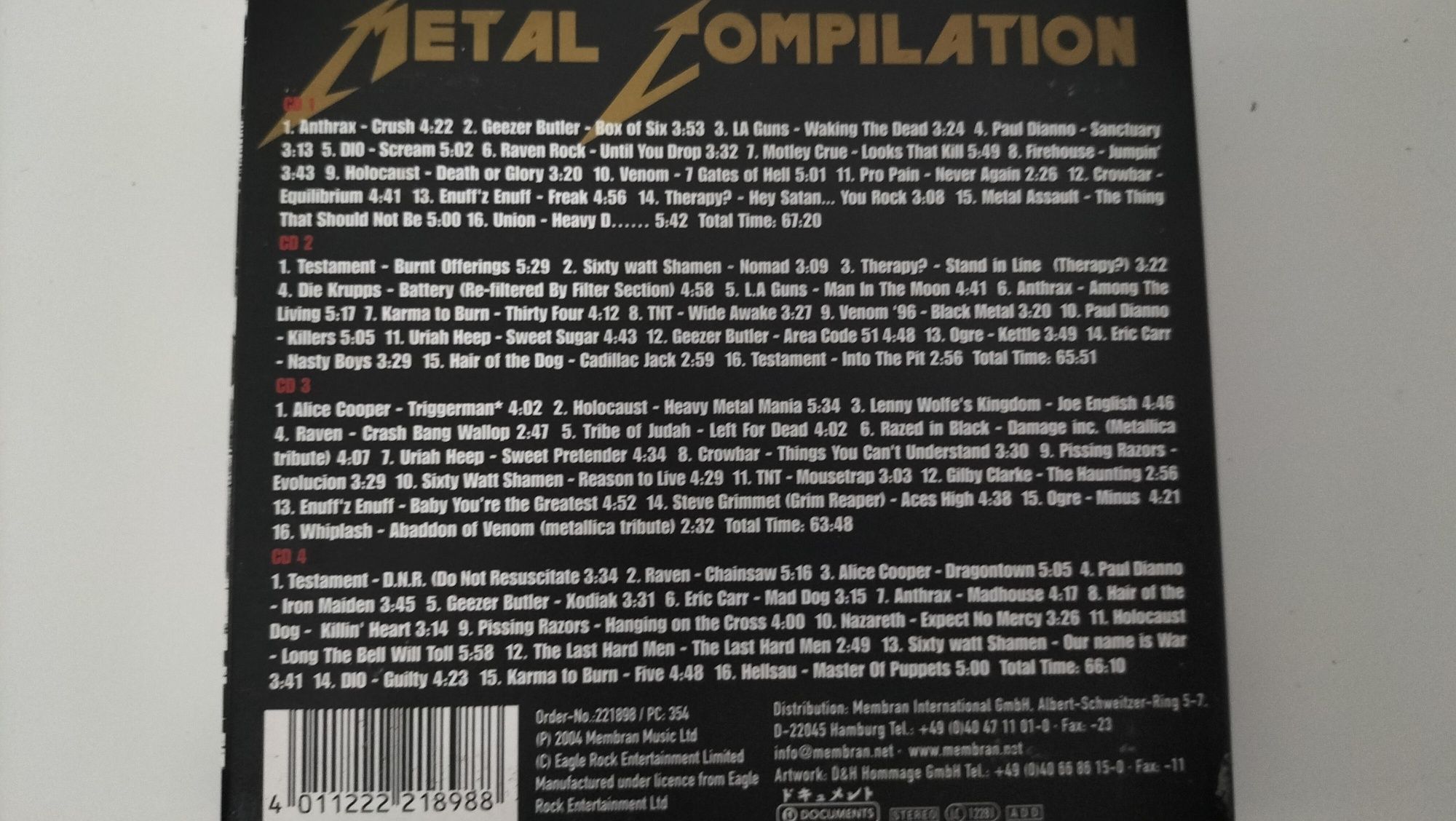 4cd box. Colectânea heavy metal compilation. rock .