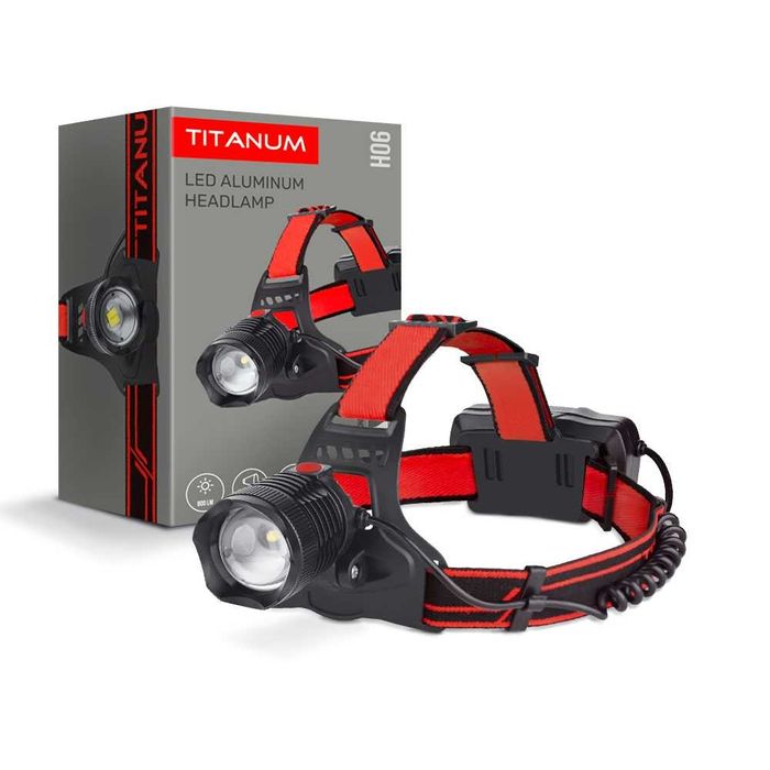 800Lm Оригінальний налобний ліхтарик TITANUM TLF-H06 2x18650 для дому