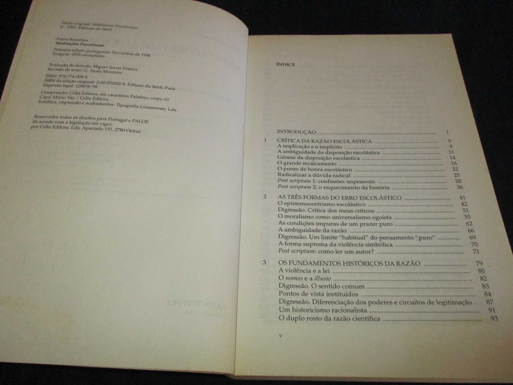 Livro Meditações Pascalianas Pierre Bourdieu